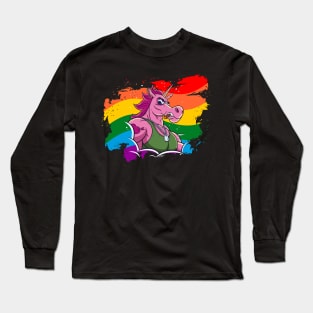 Big Gay Unicorn Funny LGBT Pride Shirt Long Sleeve T-Shirt